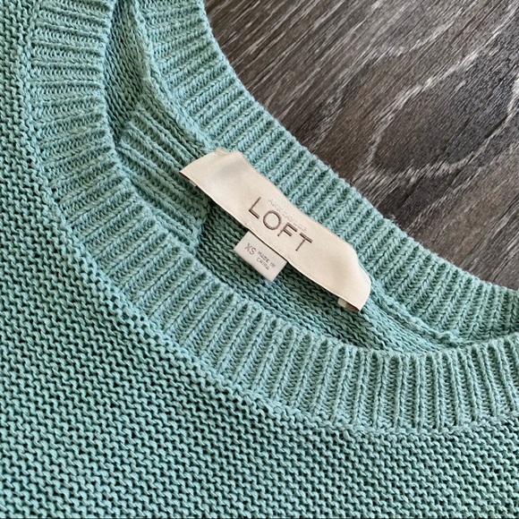 Ann Taylor LOFT sweater, open flap back, light aqua colour, size XS - Picture 4 of 4